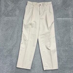 Dockers Classic Khakis Pants Mens 34x30 Beige NWT Pleated 100% Cotton Office
